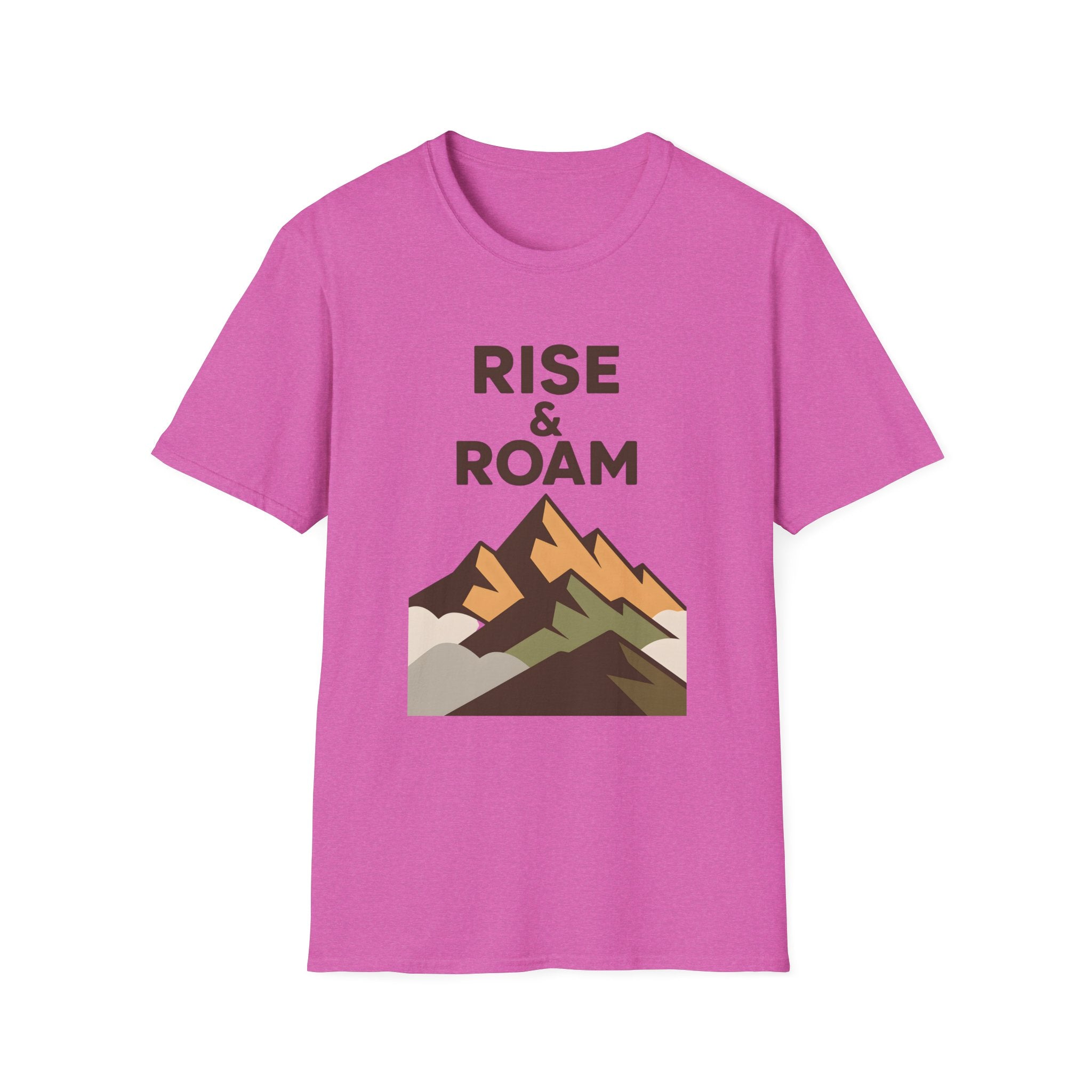 Rise & Roam Mountain T-Shirt — Adventure Graphic Tee for Hikers & Travelers