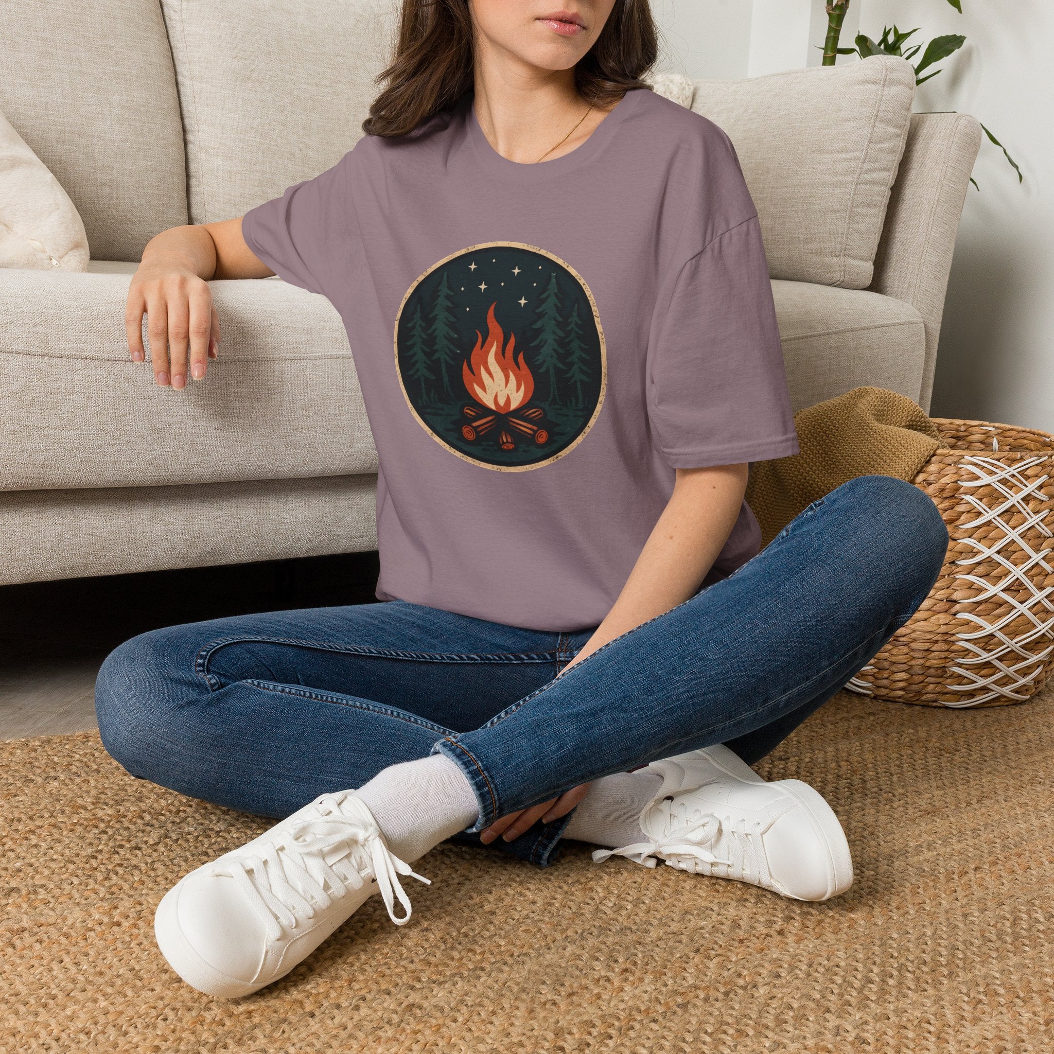 Campfire Night T-Shirt — Cozy Wilderness Bonfire Graphic Tee