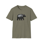 Bear Silhouette T-Shirt — Geometric Forest Graphic Tee