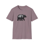 Bear Silhouette T-Shirt — Geometric Forest Graphic Tee