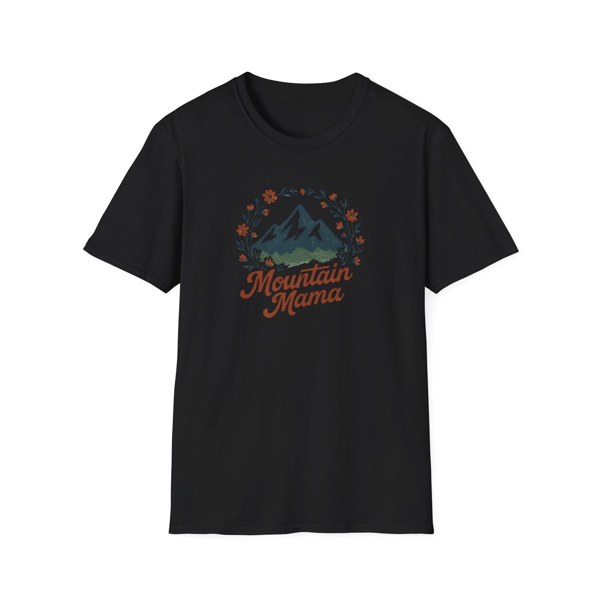 Mountain Mama T-Shirt — Floral Mountain Graphic Tee for Outdoor Moms