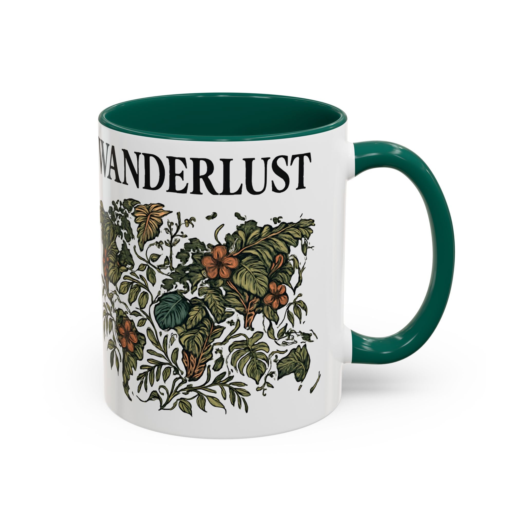 Wanderlust Floral Travel Mug — 11oz/15oz Ceramic Coffee Cup
