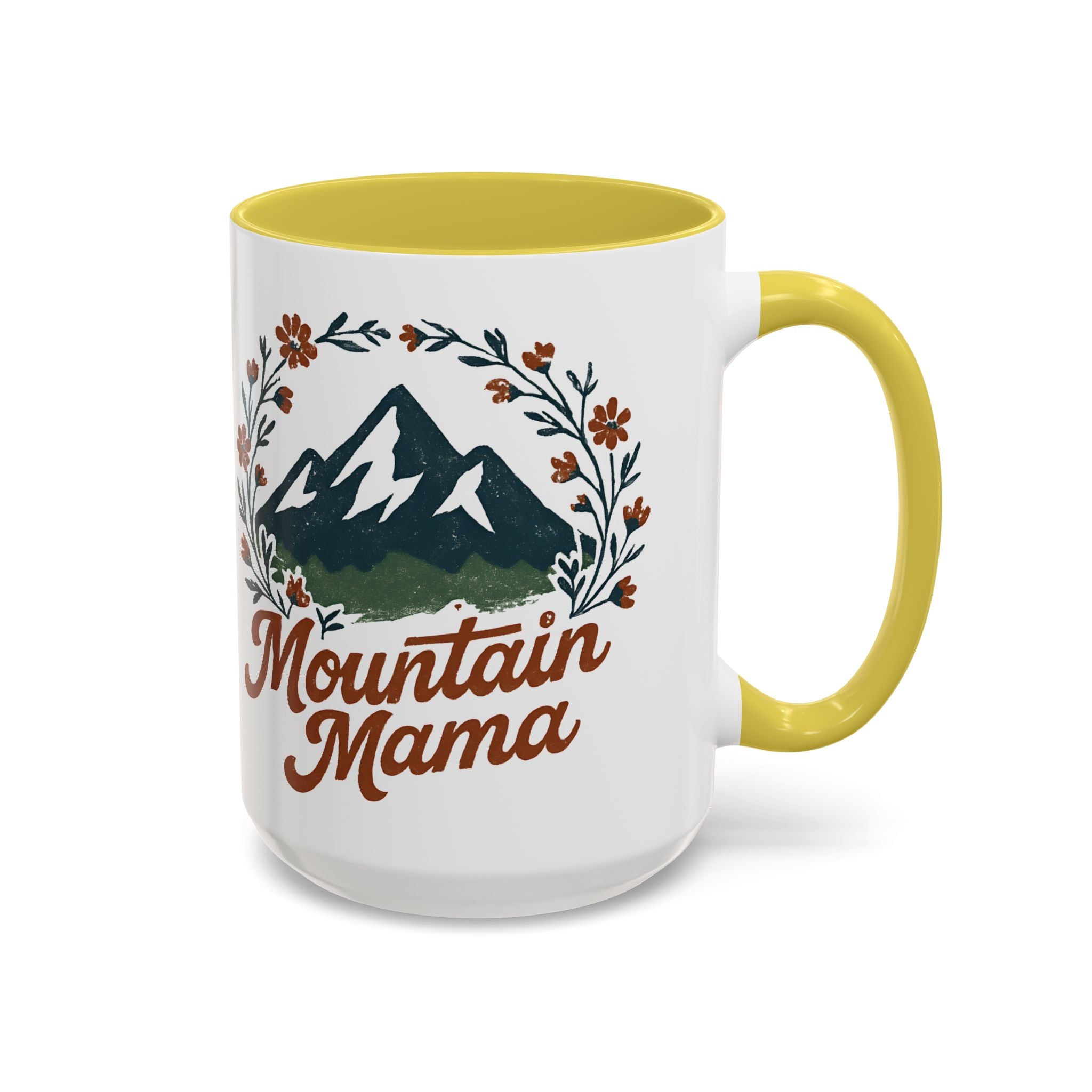 Mountain Mama Coffee Mug — 11oz & 15oz Floral Mountain Ceramic Mug