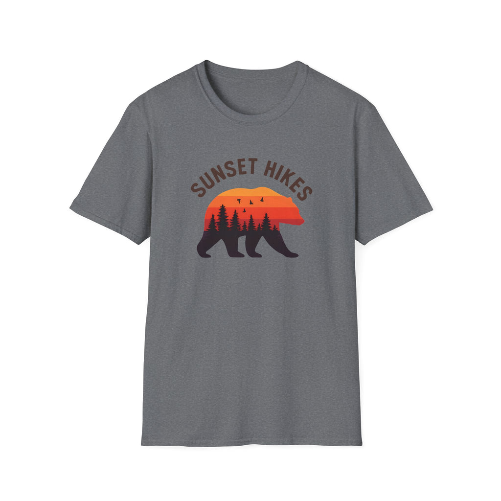 Sunset Hikes T-Shirt — Bear Silhouette Mountain Sunset Tee