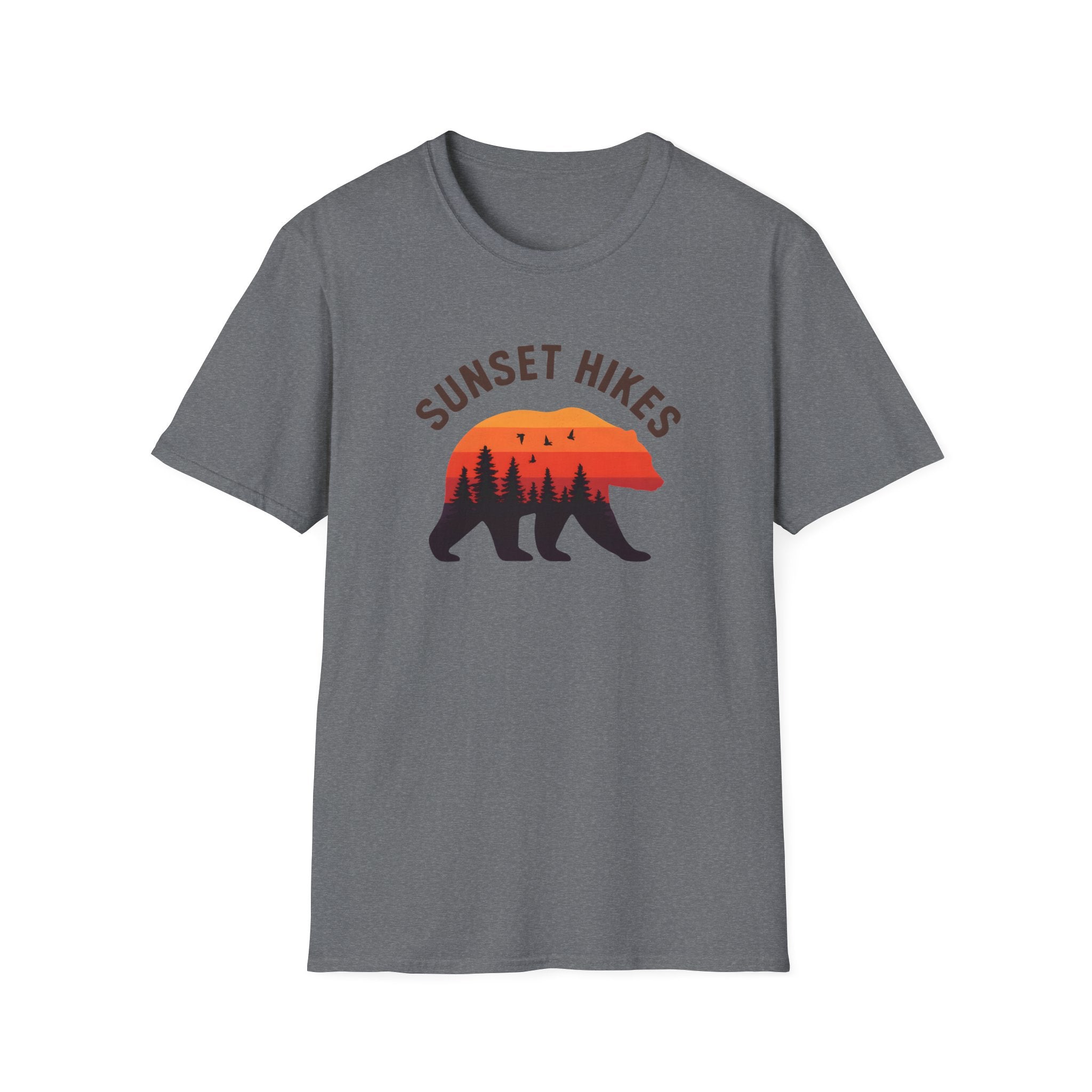 Sunset Hikes T-Shirt — Bear Silhouette Mountain Sunset Tee