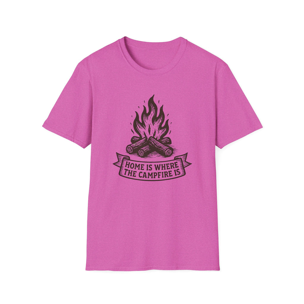 Campfire Graphic T-Shirt — "Home Is Where the Campfire Is" Outdoor Tee
