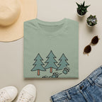 Into the Wild T-Shirt — Pine Trees & Paw Prints Outdoors Tee
