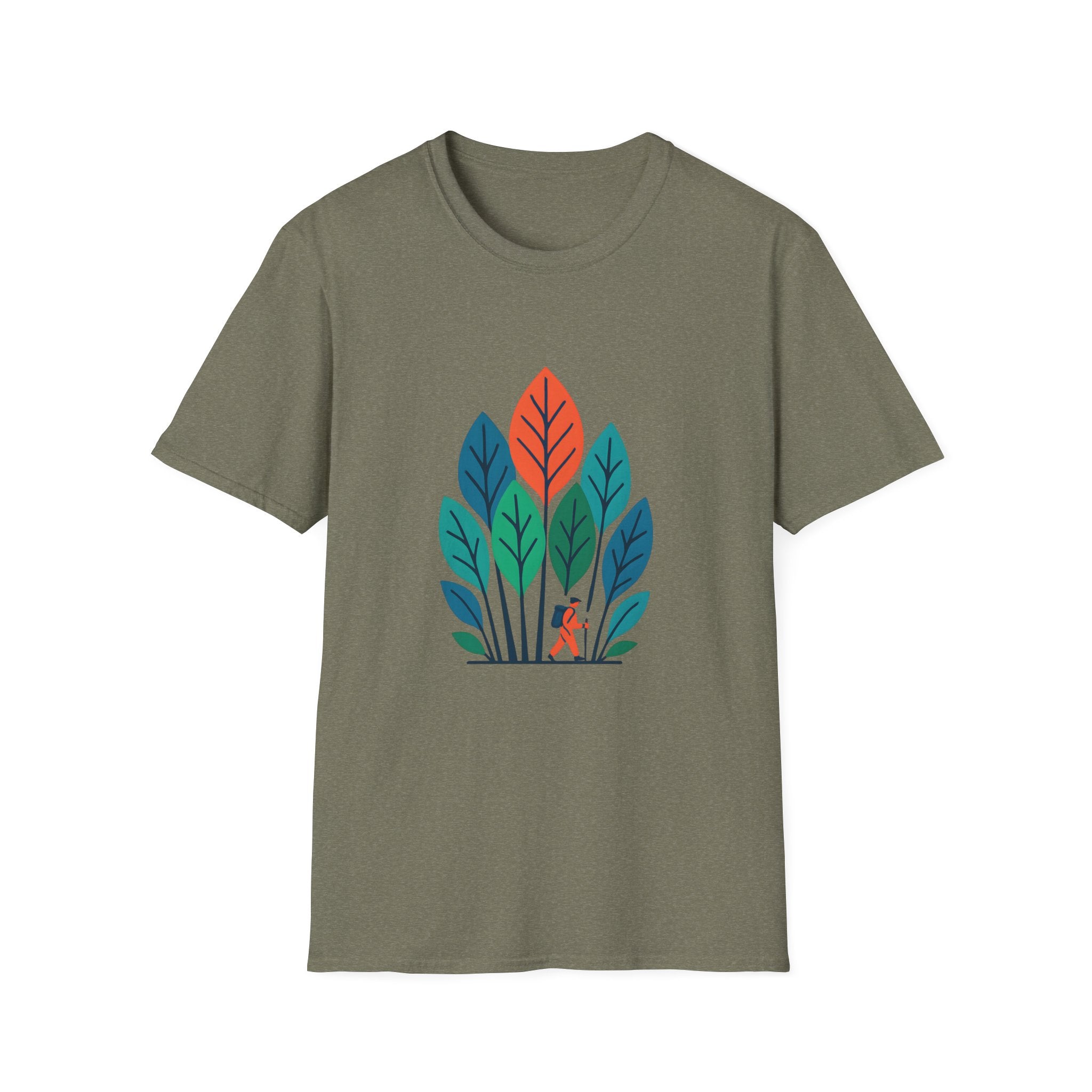 T-Shirt — Minimalist Colorful Leaf Forest Graphic