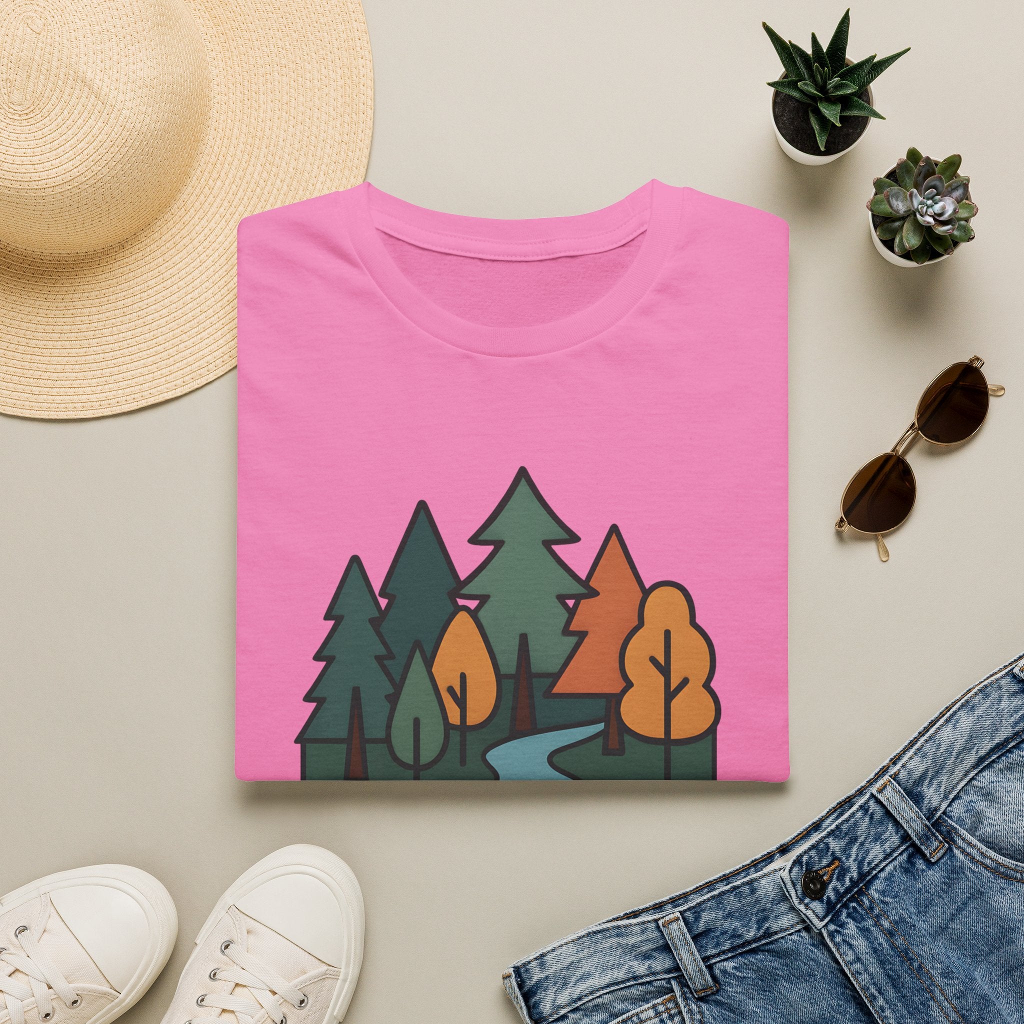 Nature Is My Therapy T-Shirt — Scenic Forest River Graphic Tee