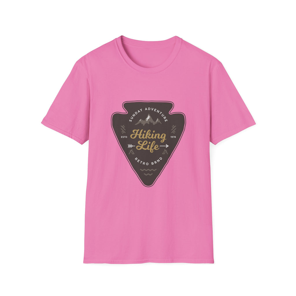 Hiking Life Graphic T-Shirt — Sunday Adventure Mountain Badge Tee