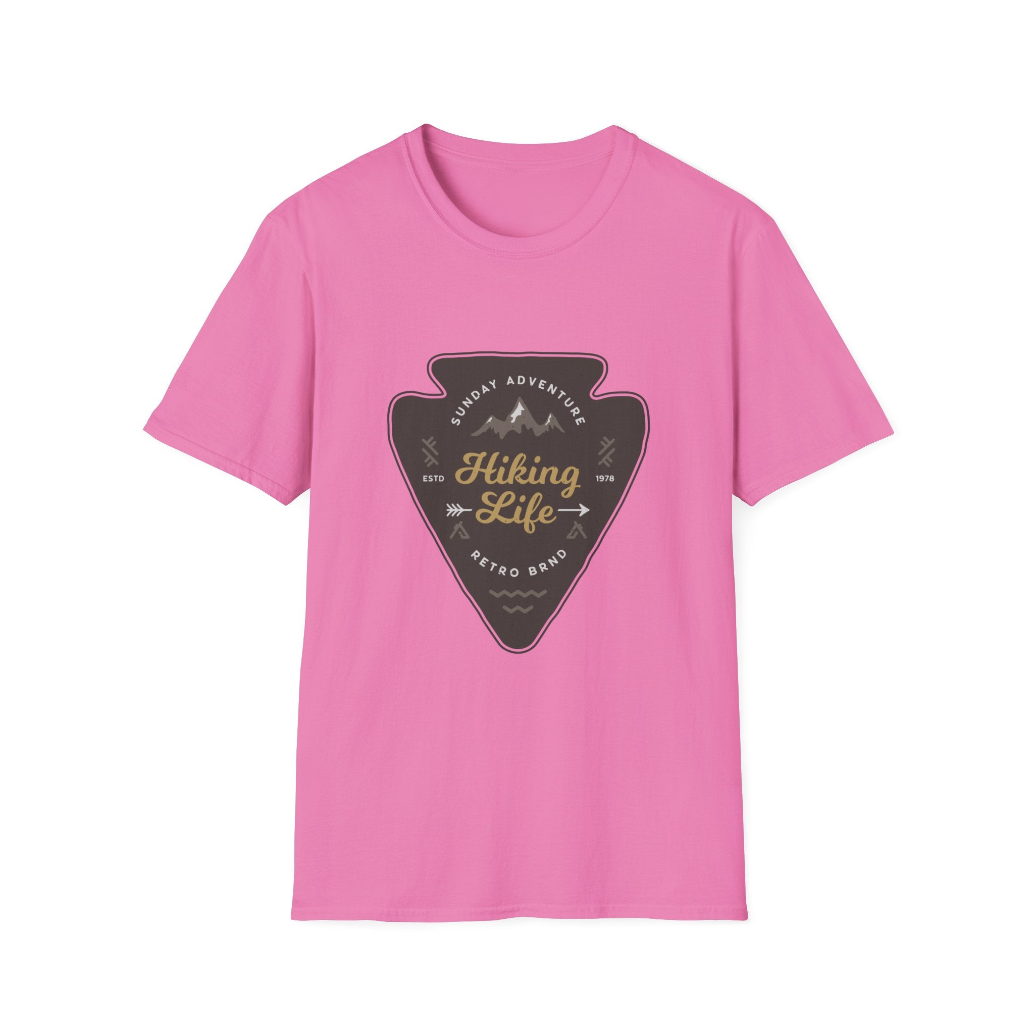 Hiking Life Graphic T-Shirt — Sunday Adventure Mountain Badge Tee