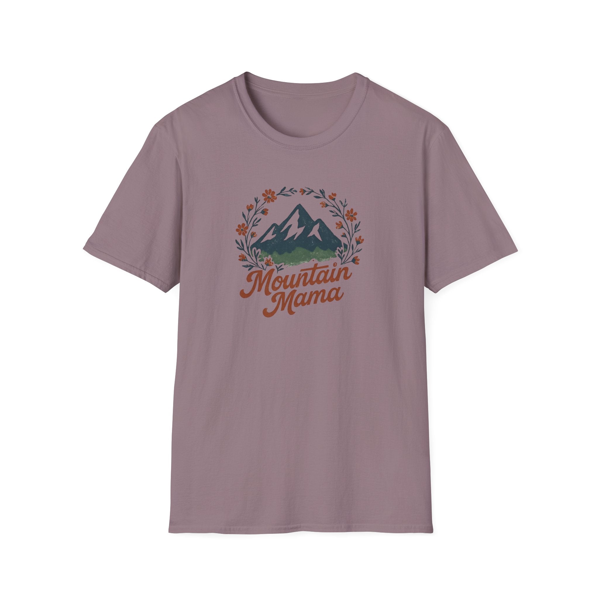Mountain Mama T-Shirt — Floral Mountain Graphic Tee for Outdoor Moms