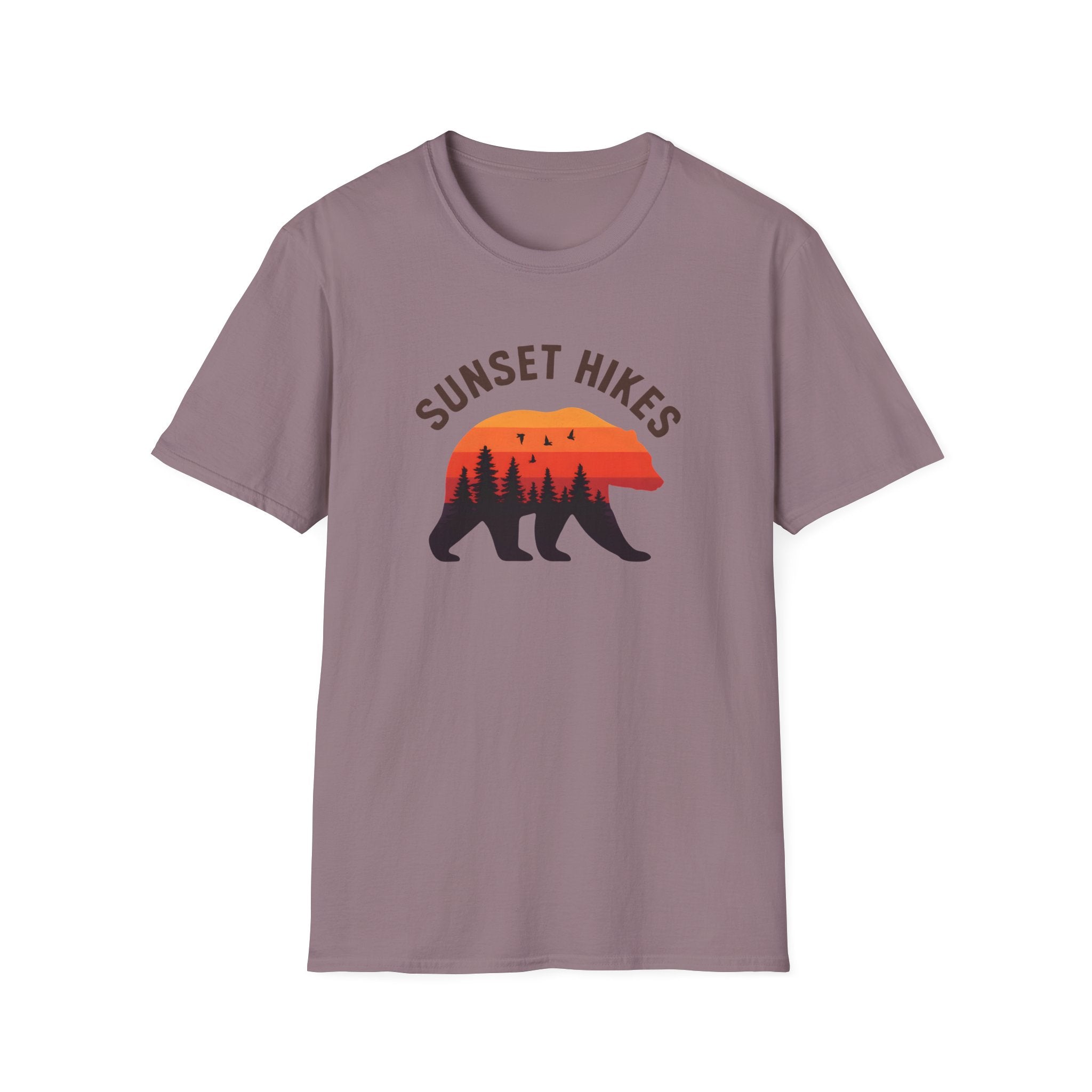 Sunset Hikes T-Shirt — Bear Silhouette Mountain Sunset Tee