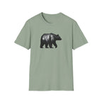Bear Silhouette T-Shirt — Geometric Forest Graphic Tee