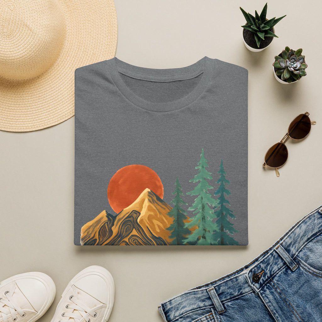 Mountain Sunset T-Shirt — Vintage Pine Forest Graphic