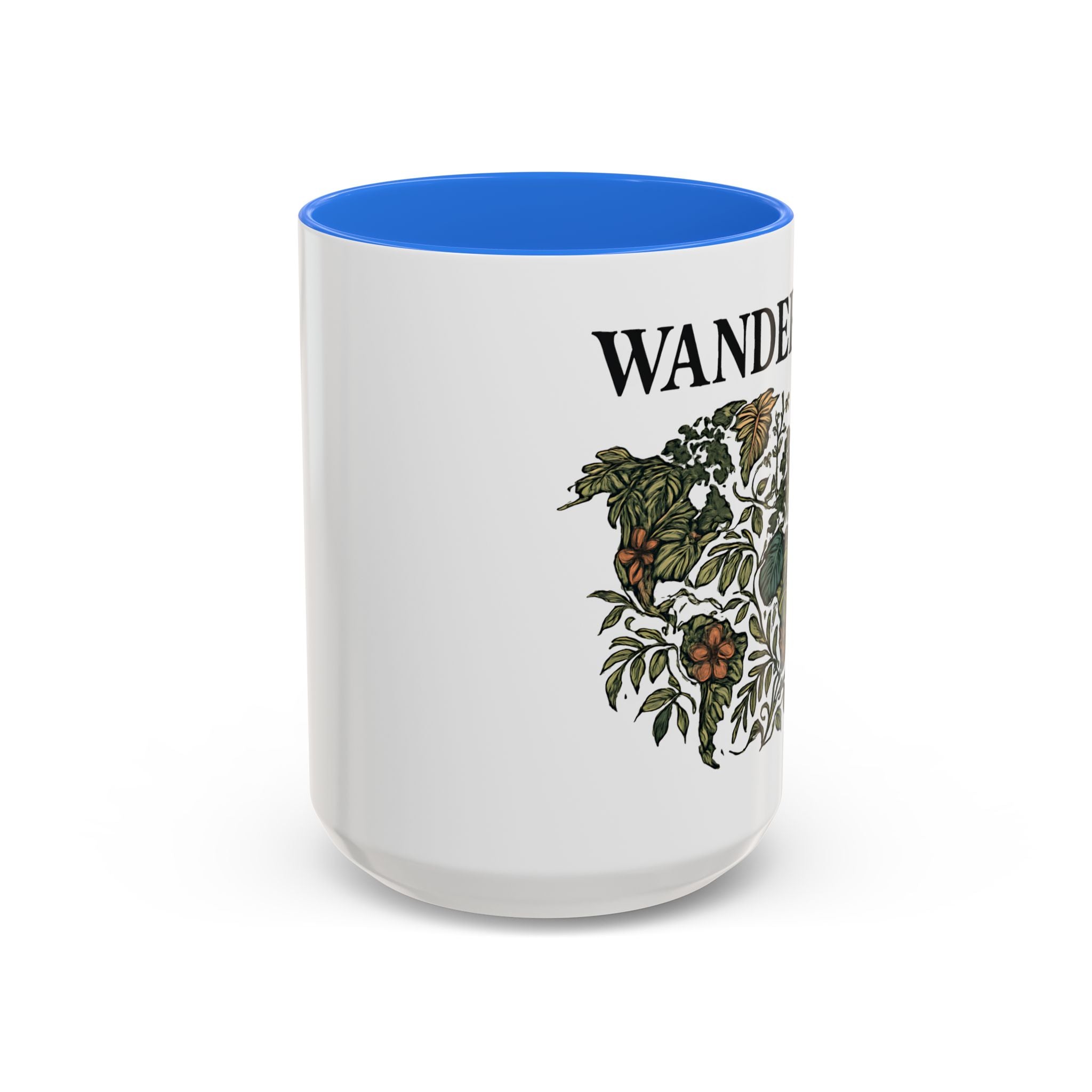 Wanderlust Floral Travel Mug — 11oz/15oz Ceramic Coffee Cup