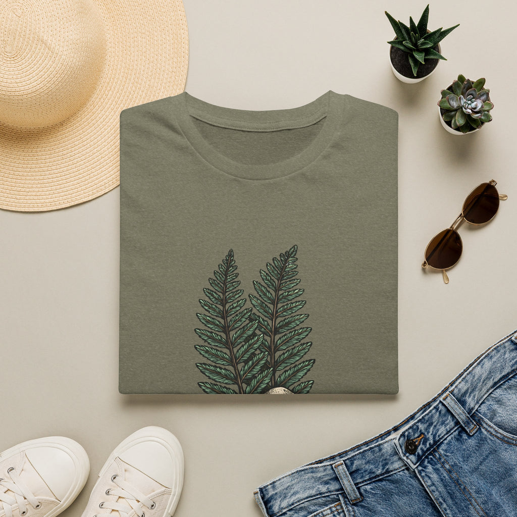 Fern & Mushroom Botanical Tee — Nature-Inspired Graphic T-Shirt