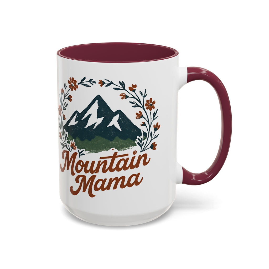 Mountain Mama Coffee Mug — 11oz & 15oz Floral Mountain Ceramic Mug