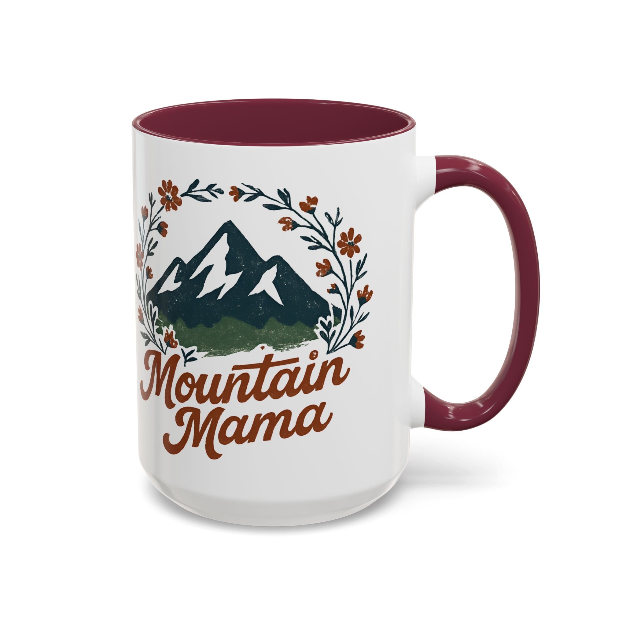 Mountain Mama Coffee Mug — 11oz & 15oz Floral Mountain Ceramic Mug