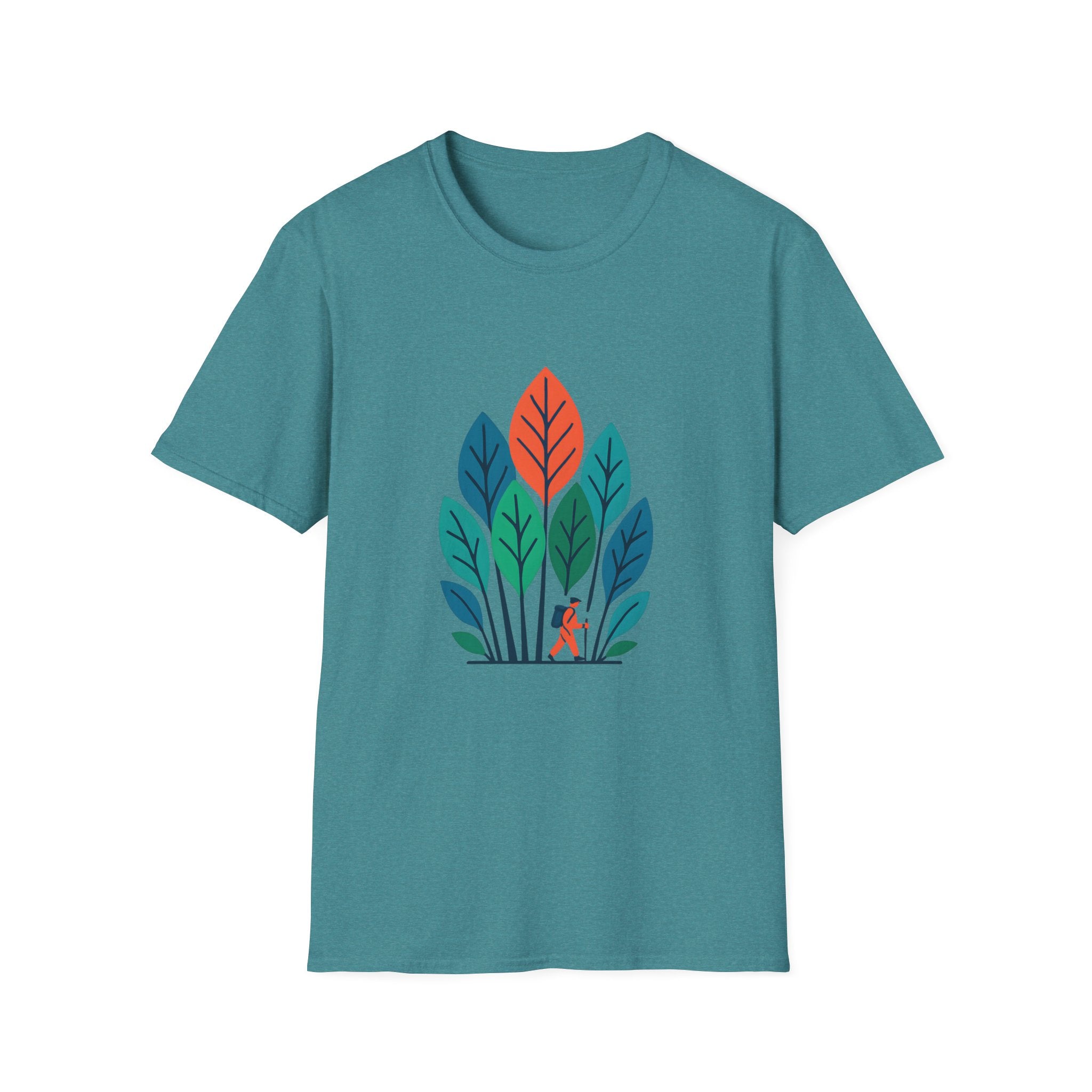 T-Shirt — Minimalist Colorful Leaf Forest Graphic