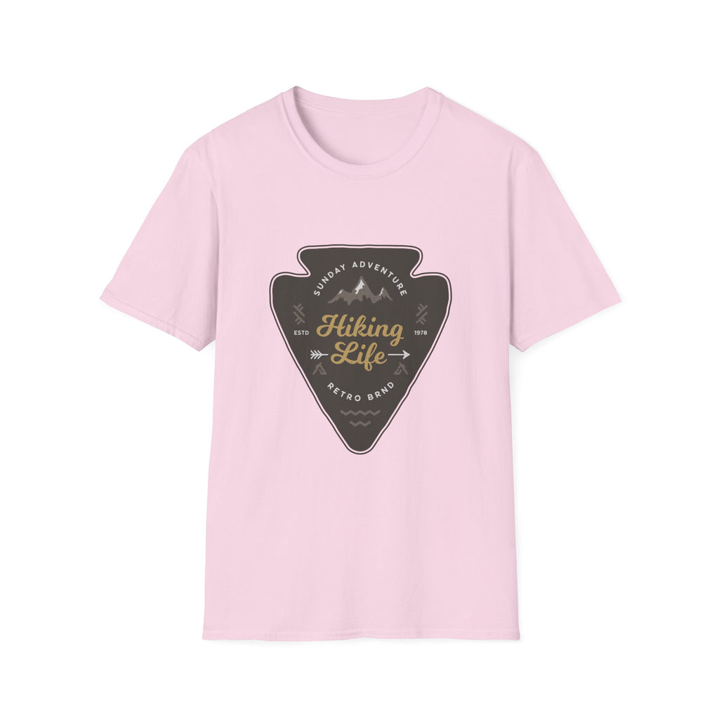 Hiking Life Graphic T-Shirt — Sunday Adventure Mountain Badge Tee