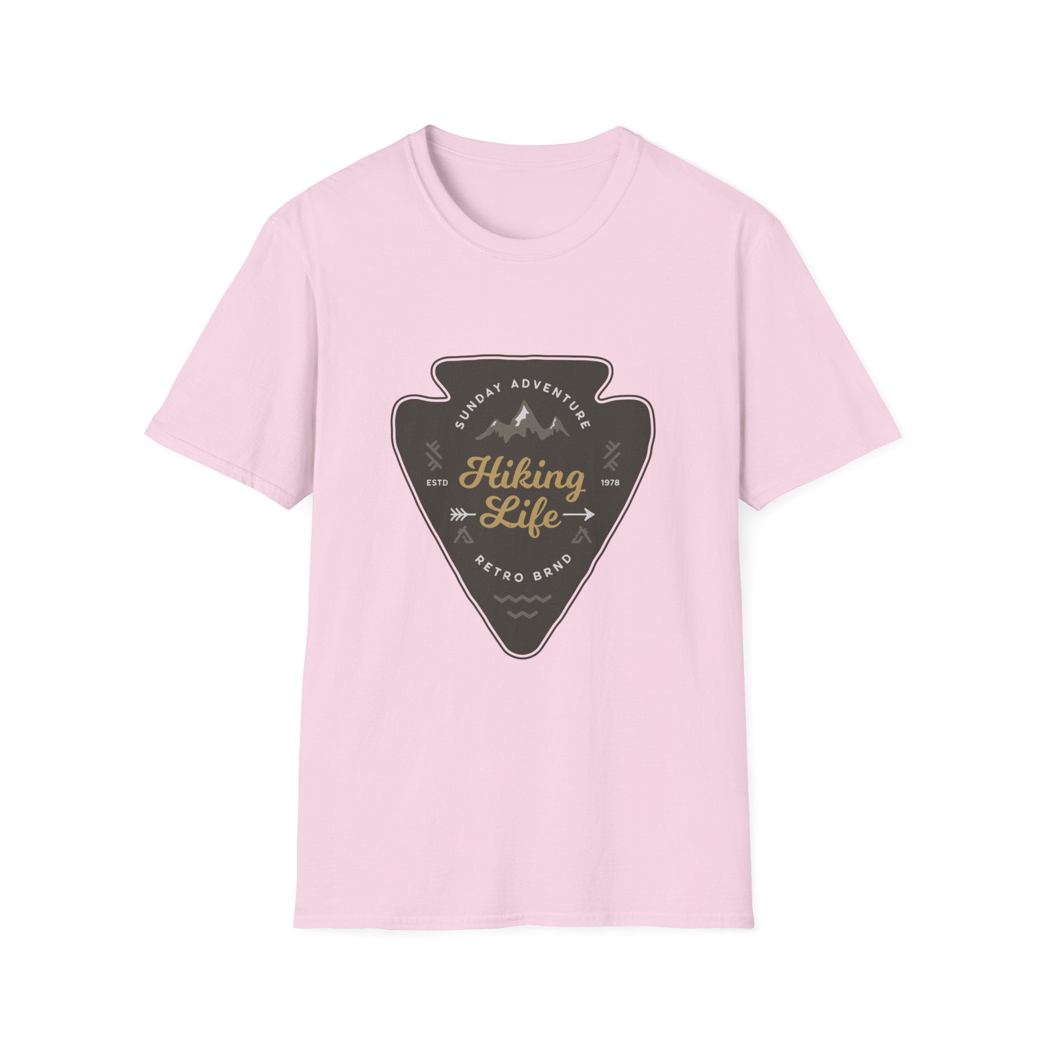 Hiking Life Graphic T-Shirt — Sunday Adventure Mountain Badge Tee