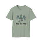 Into the Wild T-Shirt — Pine Trees & Paw Prints Outdoors Tee