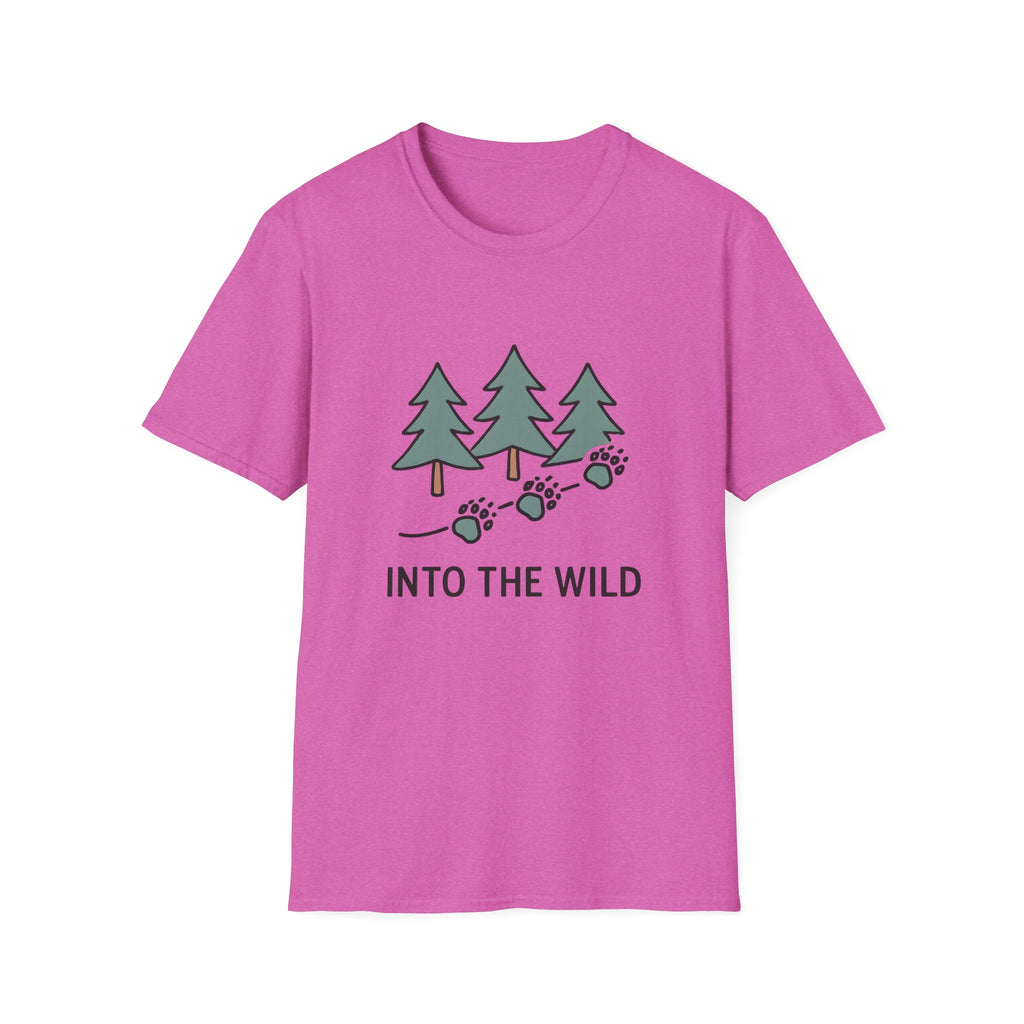 Into the Wild T-Shirt — Pine Trees & Paw Prints Outdoors Tee