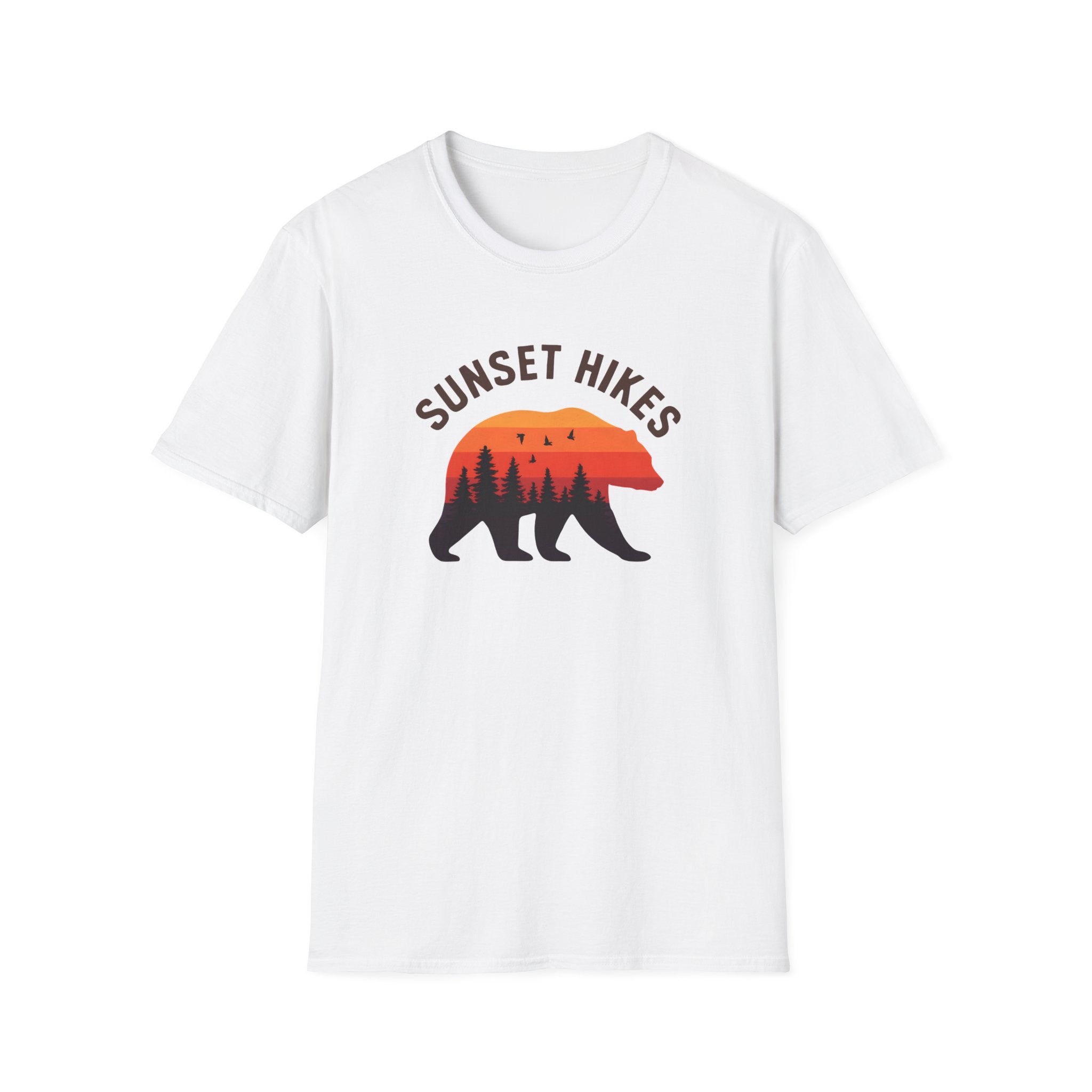 Sunset Hikes T-Shirt — Bear Silhouette Mountain Sunset Tee