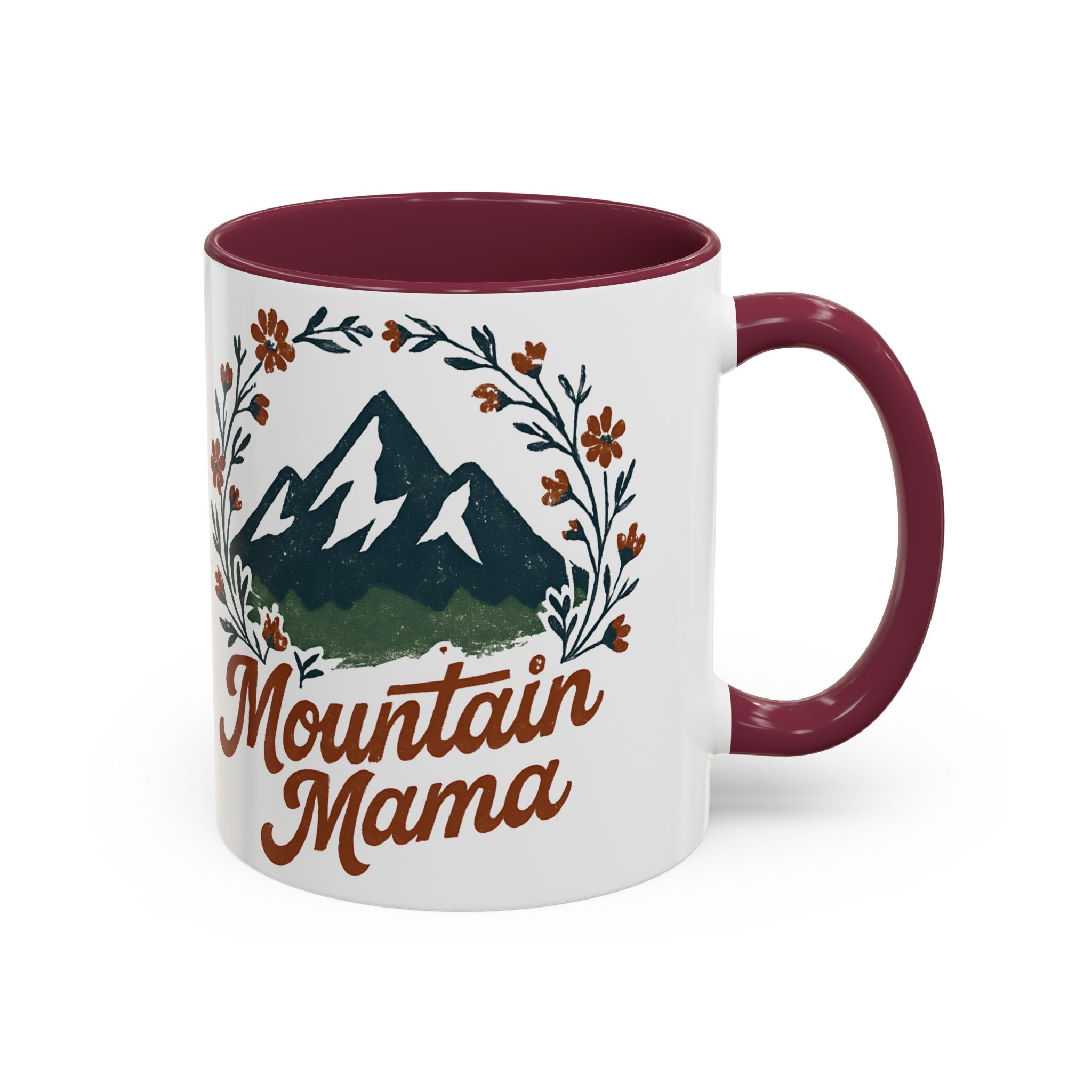 Mountain Mama Coffee Mug — 11oz & 15oz Floral Mountain Ceramic Mug
