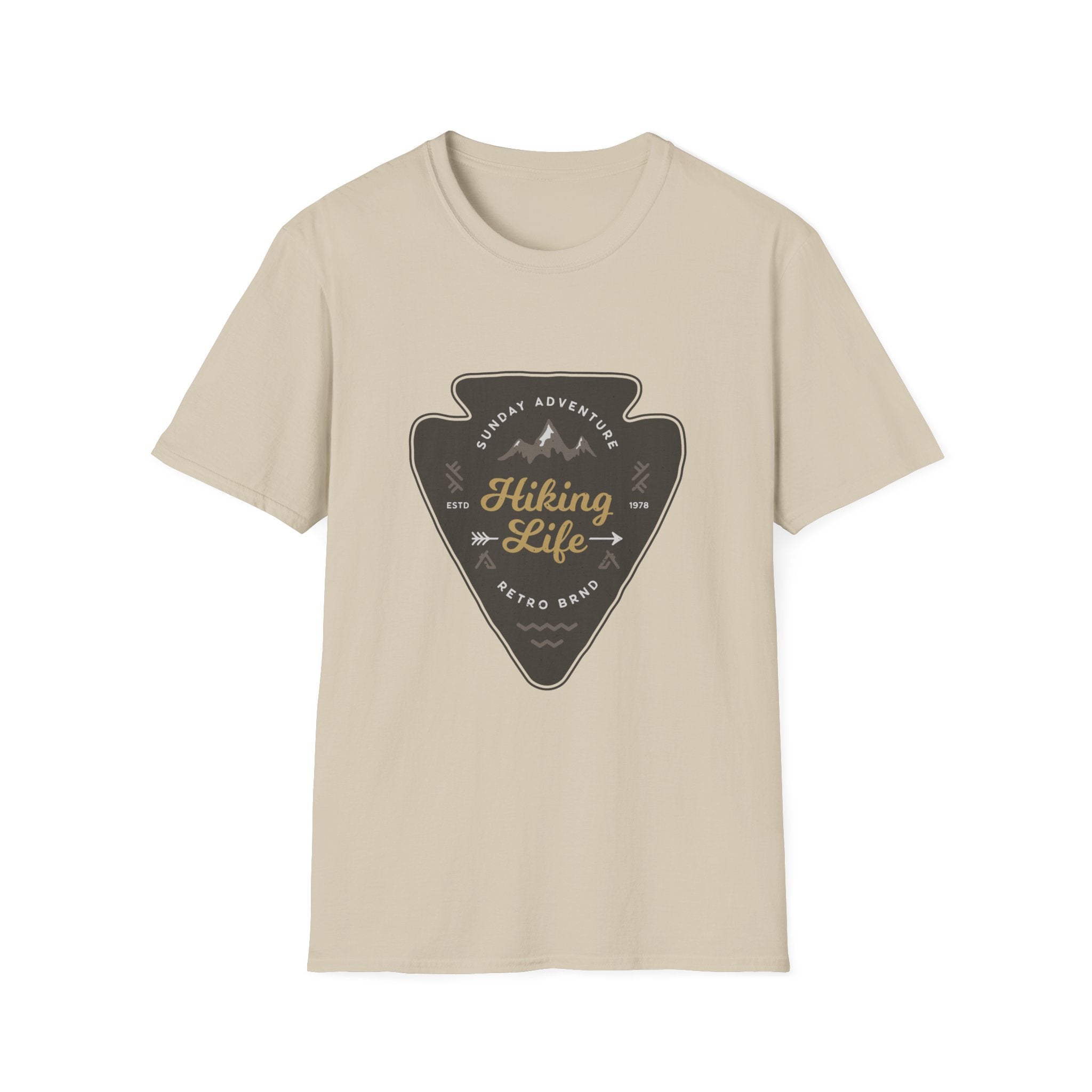 Hiking Life Graphic T-Shirt — Sunday Adventure Mountain Badge Tee