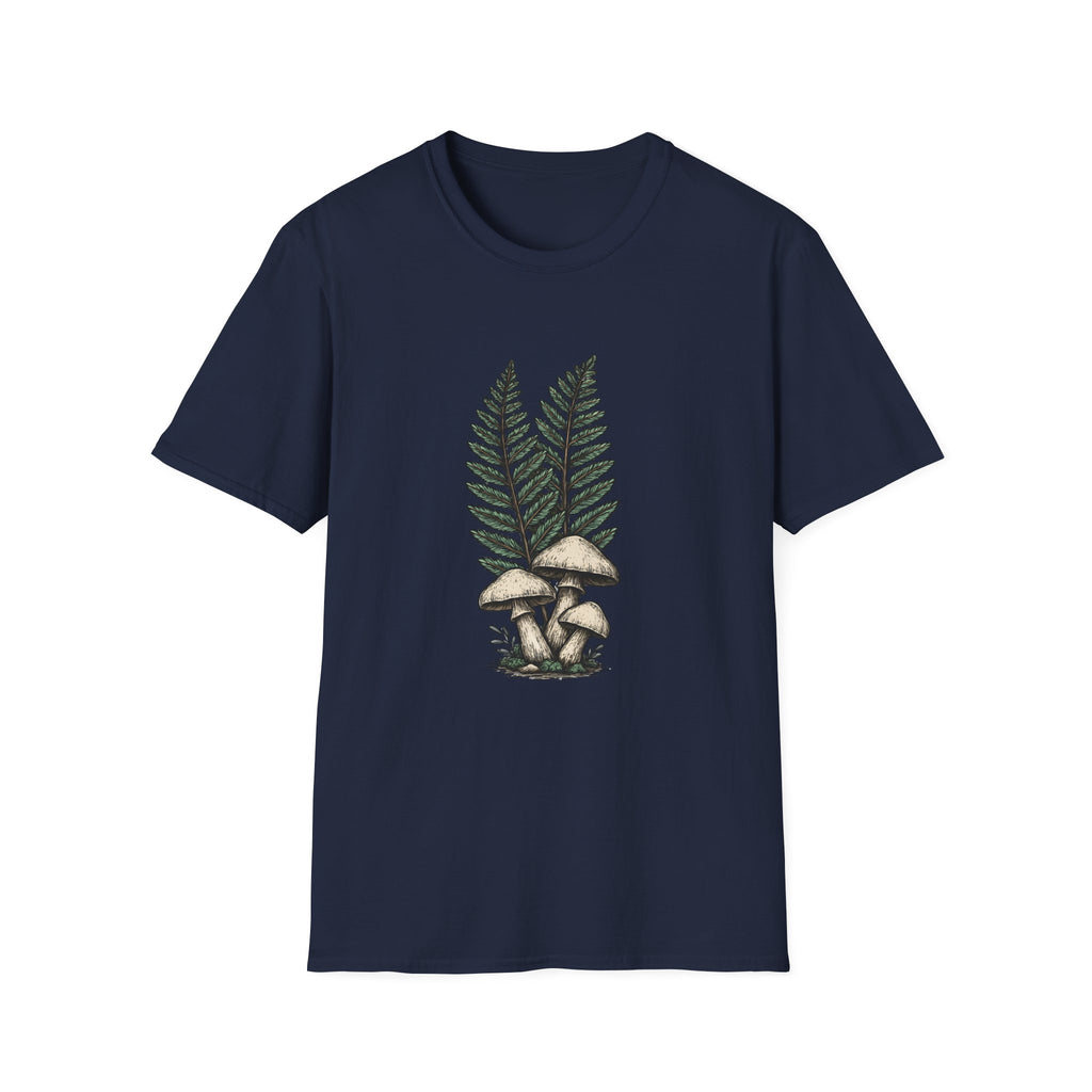 Fern & Mushroom Botanical Tee — Nature-Inspired Graphic T-Shirt