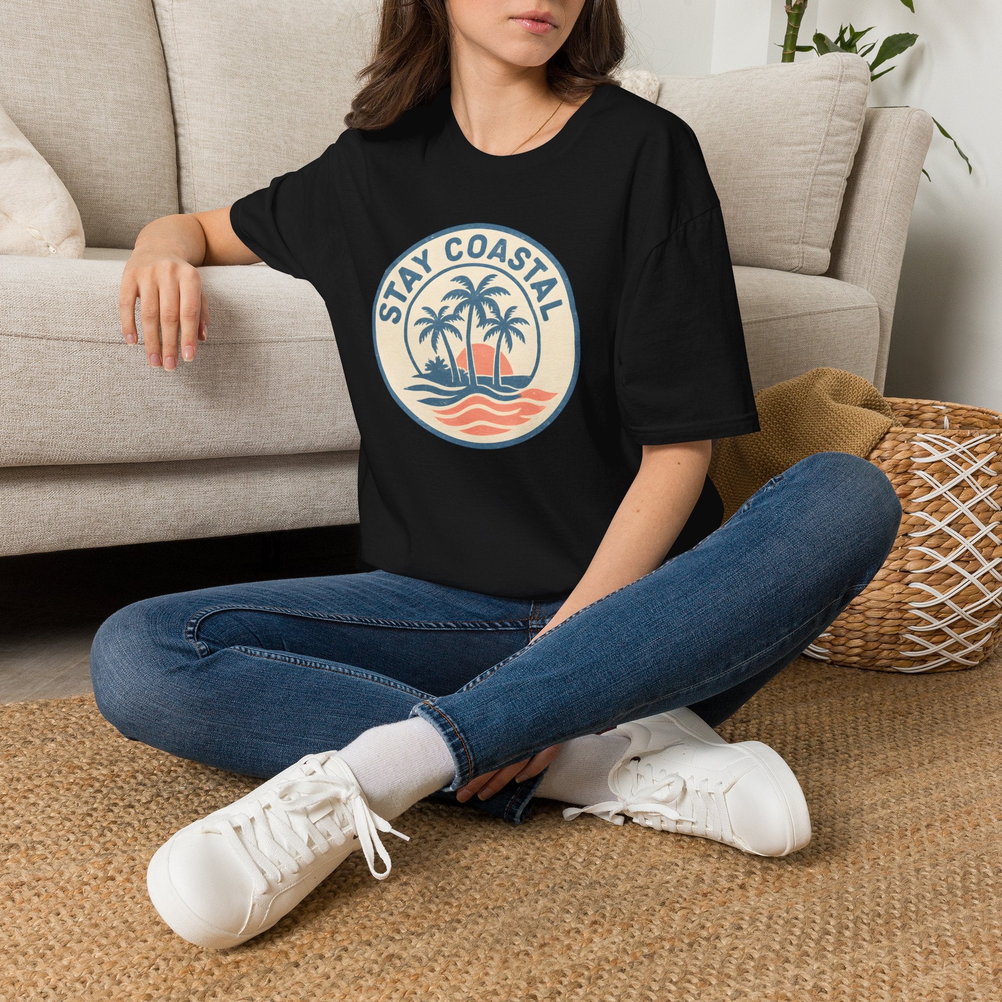Stay Coastal T-Shirt — Vintage Palm Beach Sunset Tee