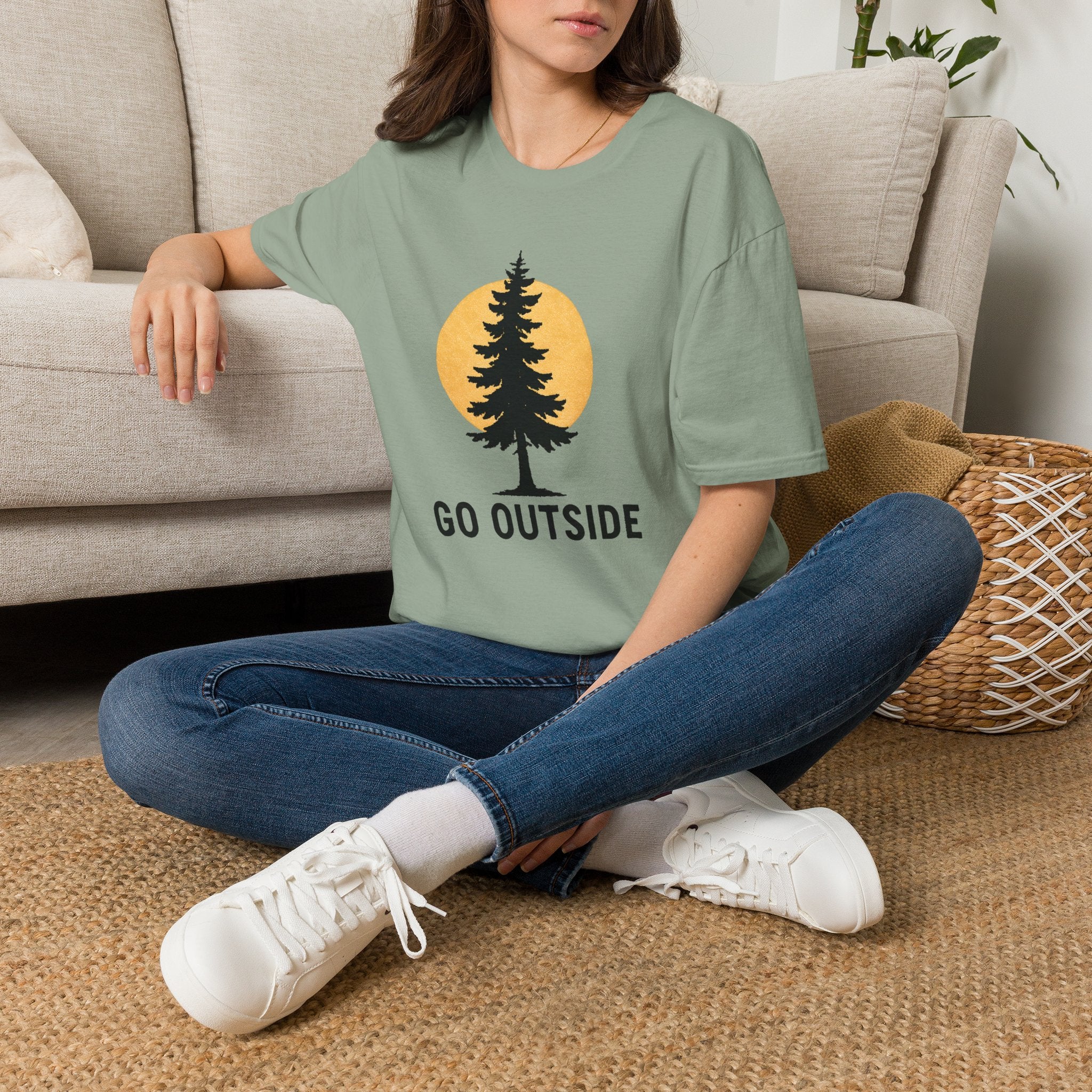 Go Outside Tree T-Shirt — Nature Adventure Graphic Tee