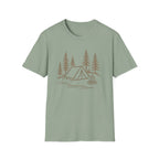 Camping Tent Graphic T-Shirt — Minimal Forest Campsite Tee