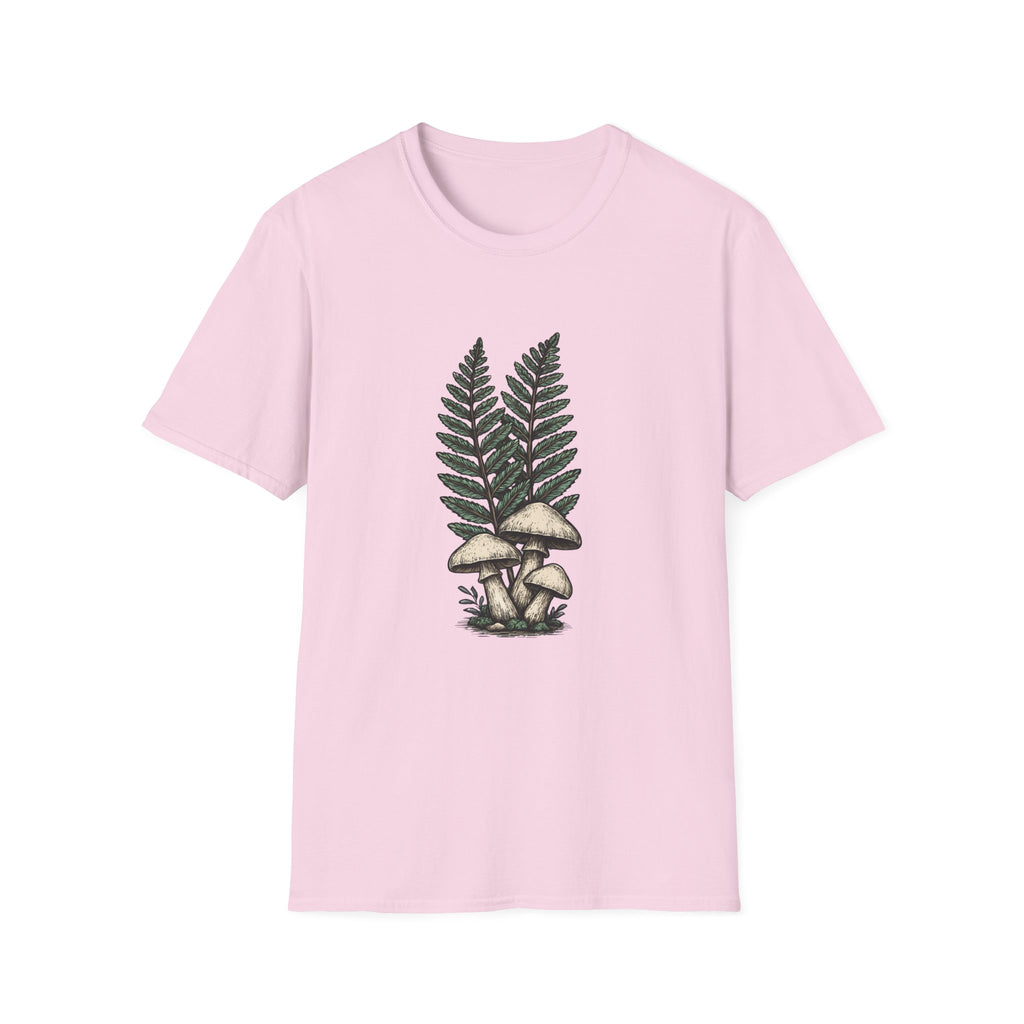 Fern & Mushroom Botanical Tee — Nature-Inspired Graphic T-Shirt