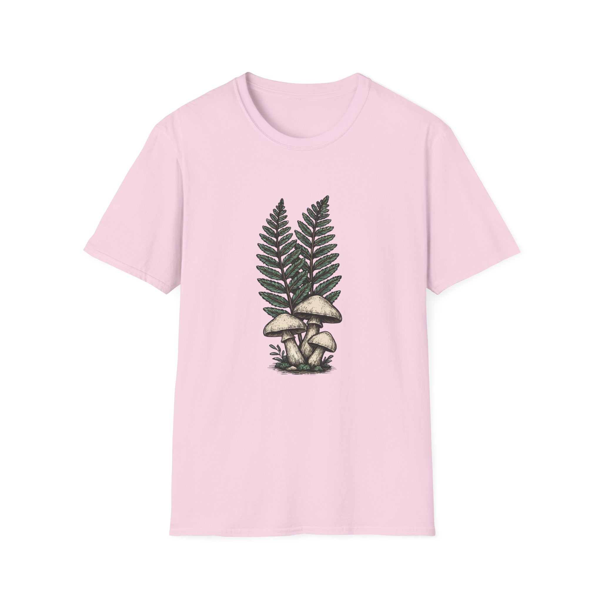 Fern & Mushroom Botanical Tee — Nature-Inspired Graphic T-Shirt