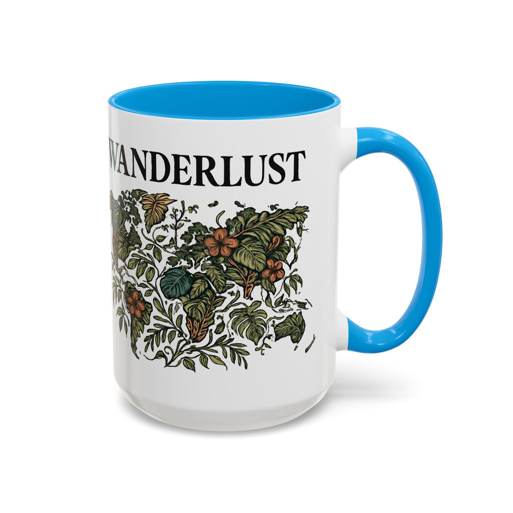 Wanderlust Floral Travel Mug — 11oz/15oz Ceramic Coffee Cup