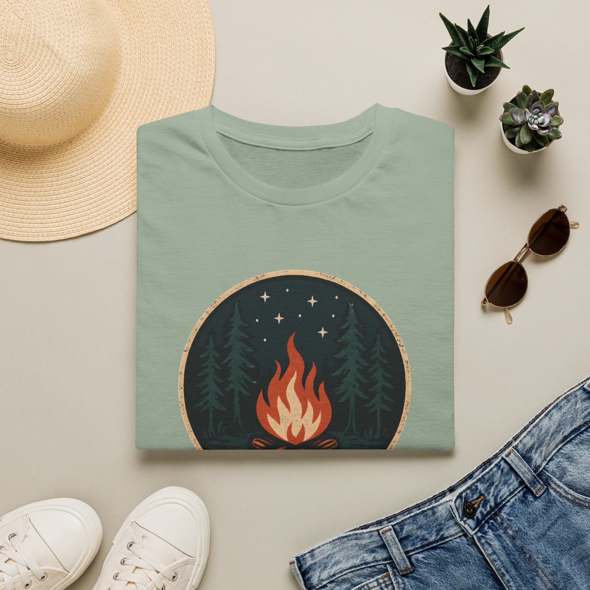 Campfire Night T-Shirt — Cozy Wilderness Bonfire Graphic Tee