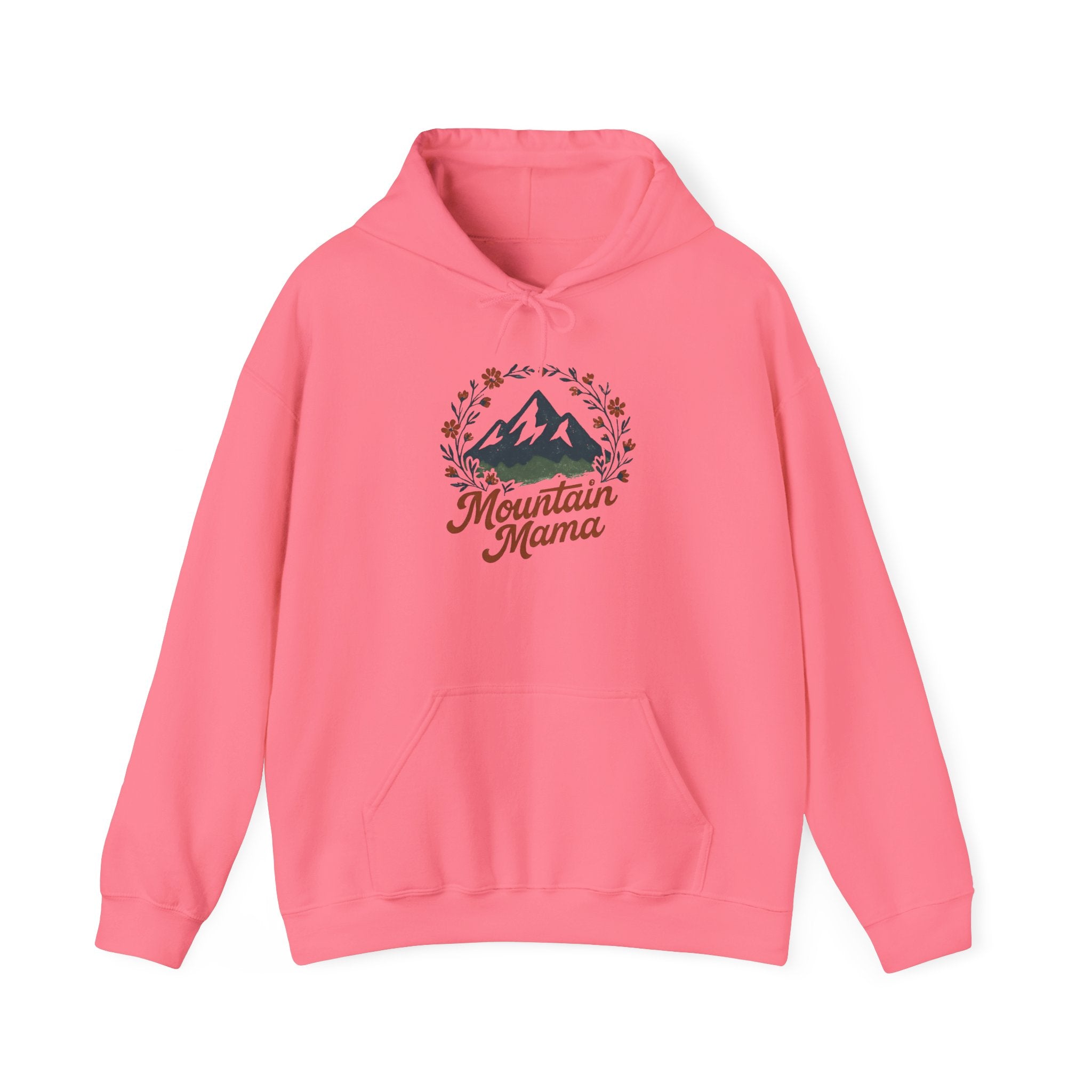 Mountain Mama Hoodie — Floral Mountain Graphic Pullover for Outdoor Moms