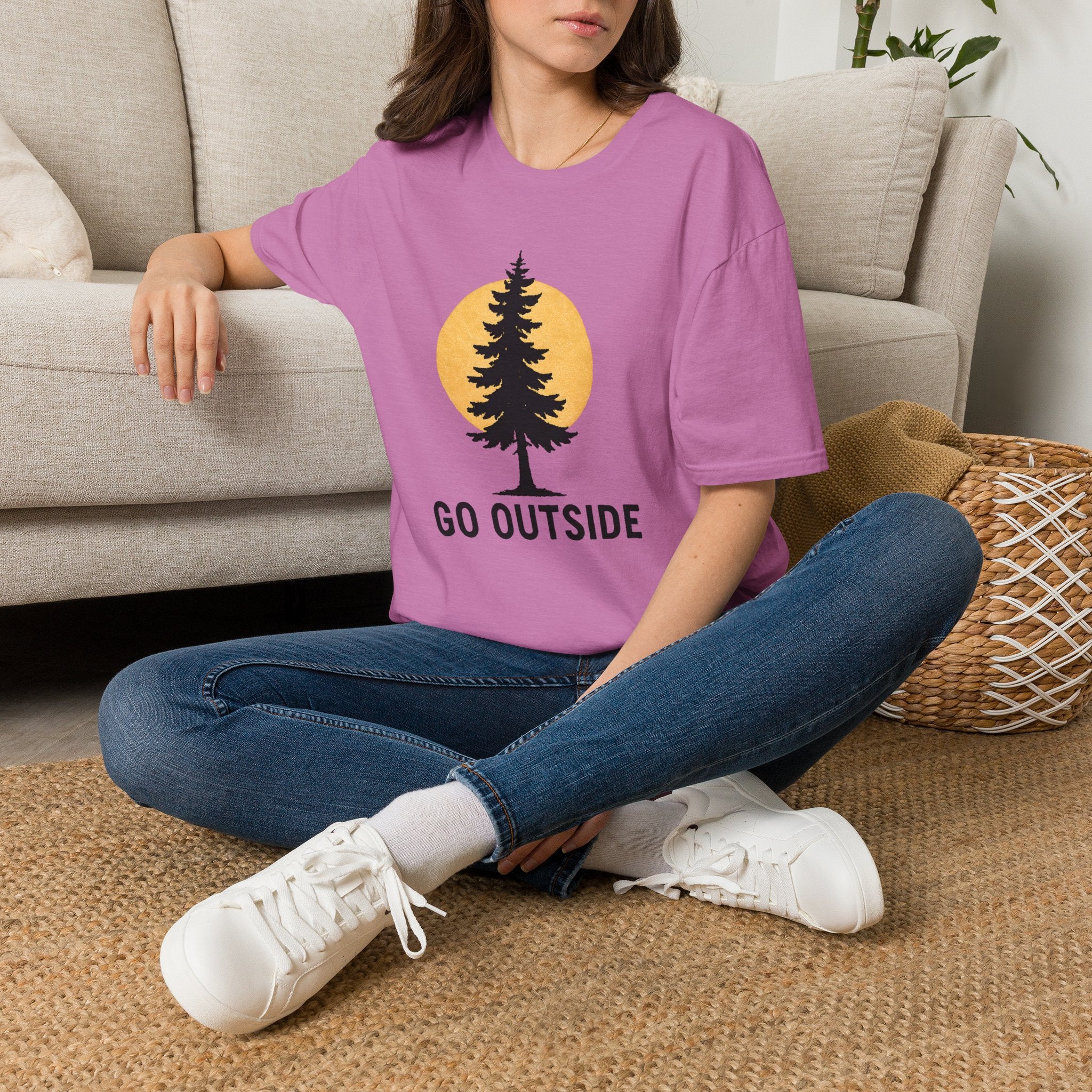 Go Outside Tree T-Shirt — Nature Adventure Graphic Tee