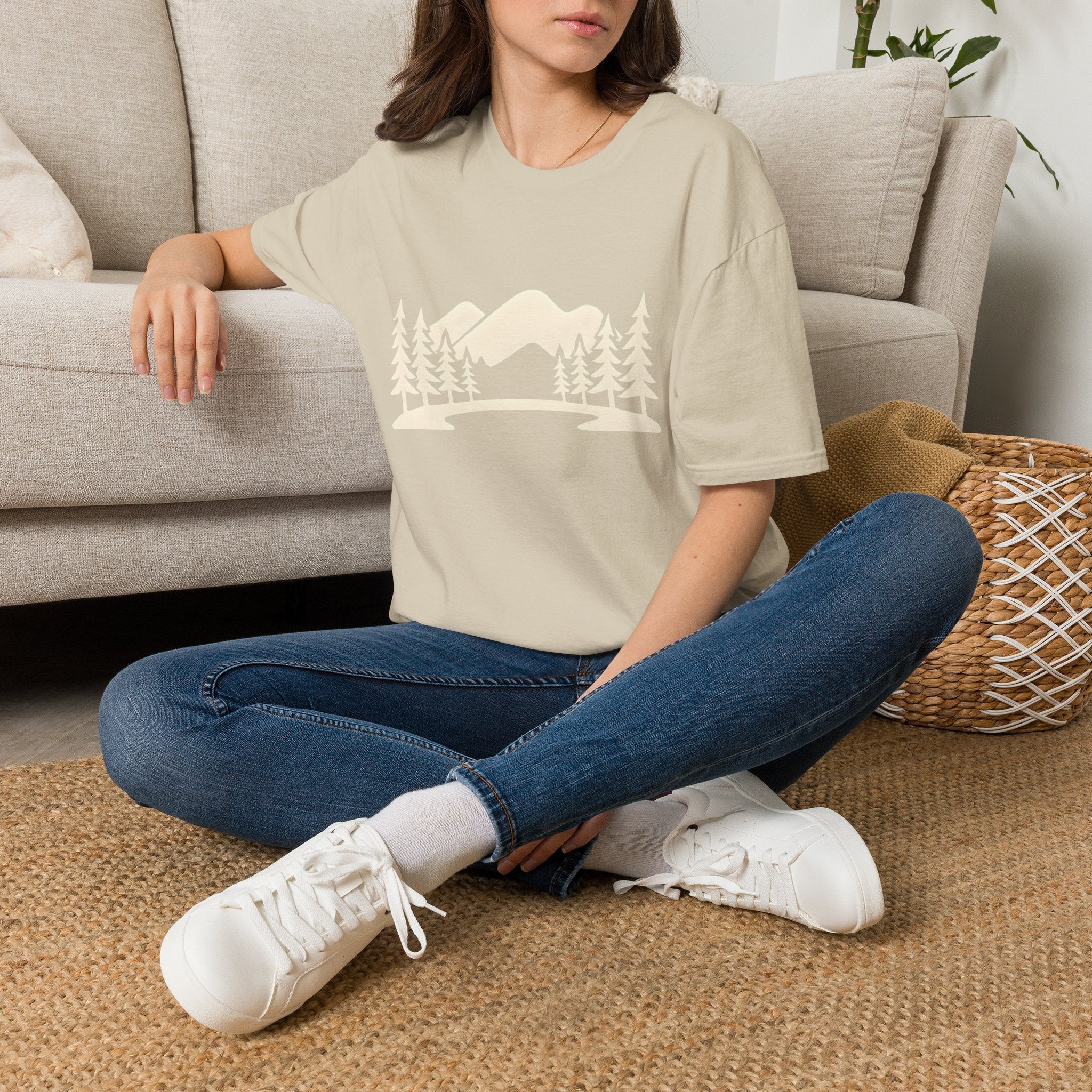 Mountain Pines T-Shirt — Minimal Scenic Forest Graphic
