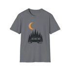 T-Shirt: Retro Camper Night Moon Tee — Forest Van Camping Graphic