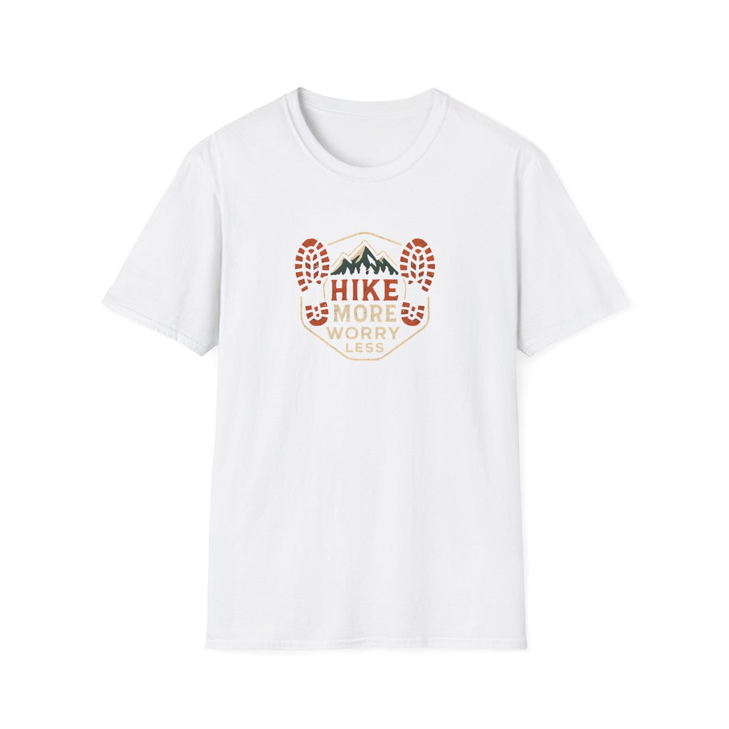 Hike More Worry Less T-Shirt — Outdoor Hiking Graphic Tee