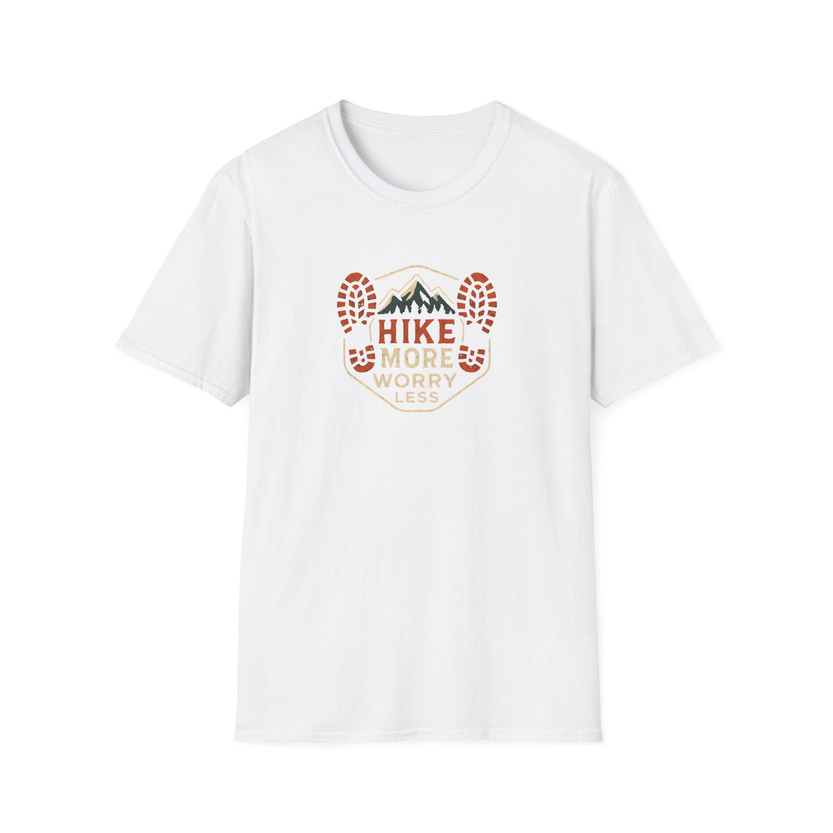 Hike More Worry Less T-Shirt — Outdoor Hiking Graphic Tee