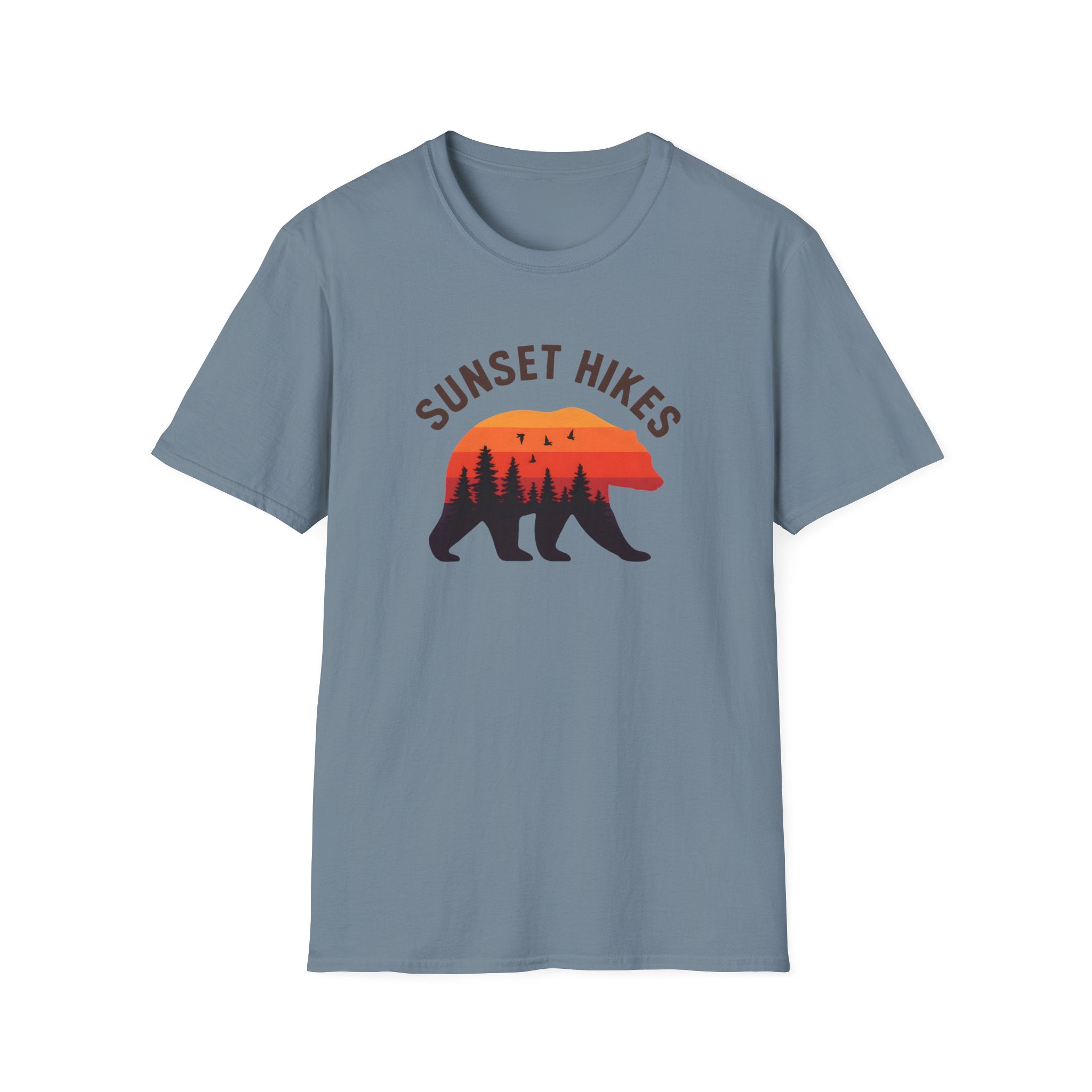Sunset Hikes T-Shirt — Bear Silhouette Mountain Sunset Tee