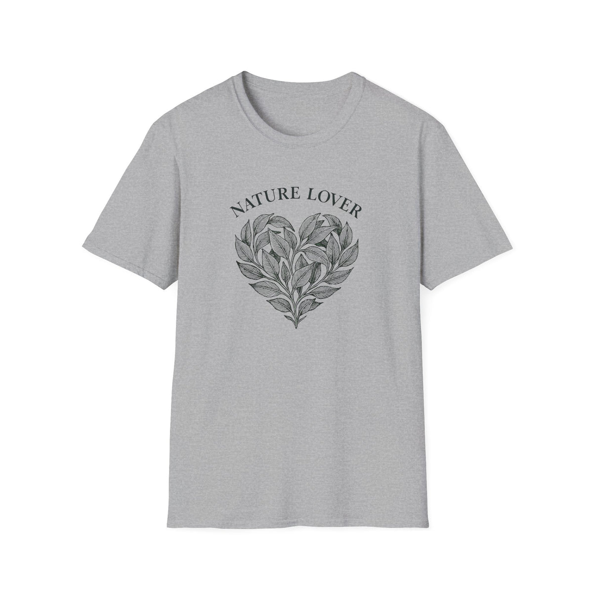 Nature Lover T-Shirt — Botanical Heart Graphic Tee