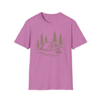 Camping Tent Graphic T-Shirt — Minimal Forest Campsite Tee