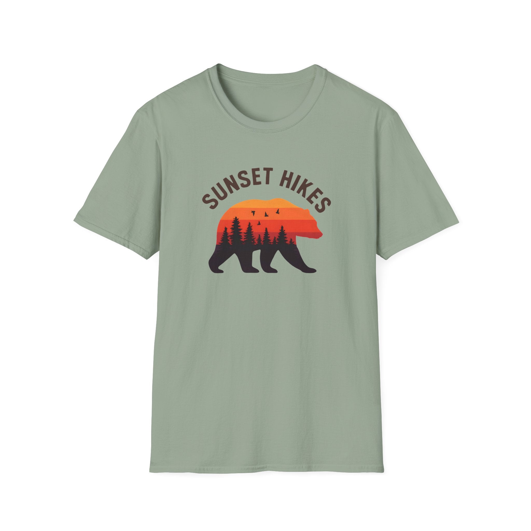 Sunset Hikes T-Shirt — Bear Silhouette Mountain Sunset Tee