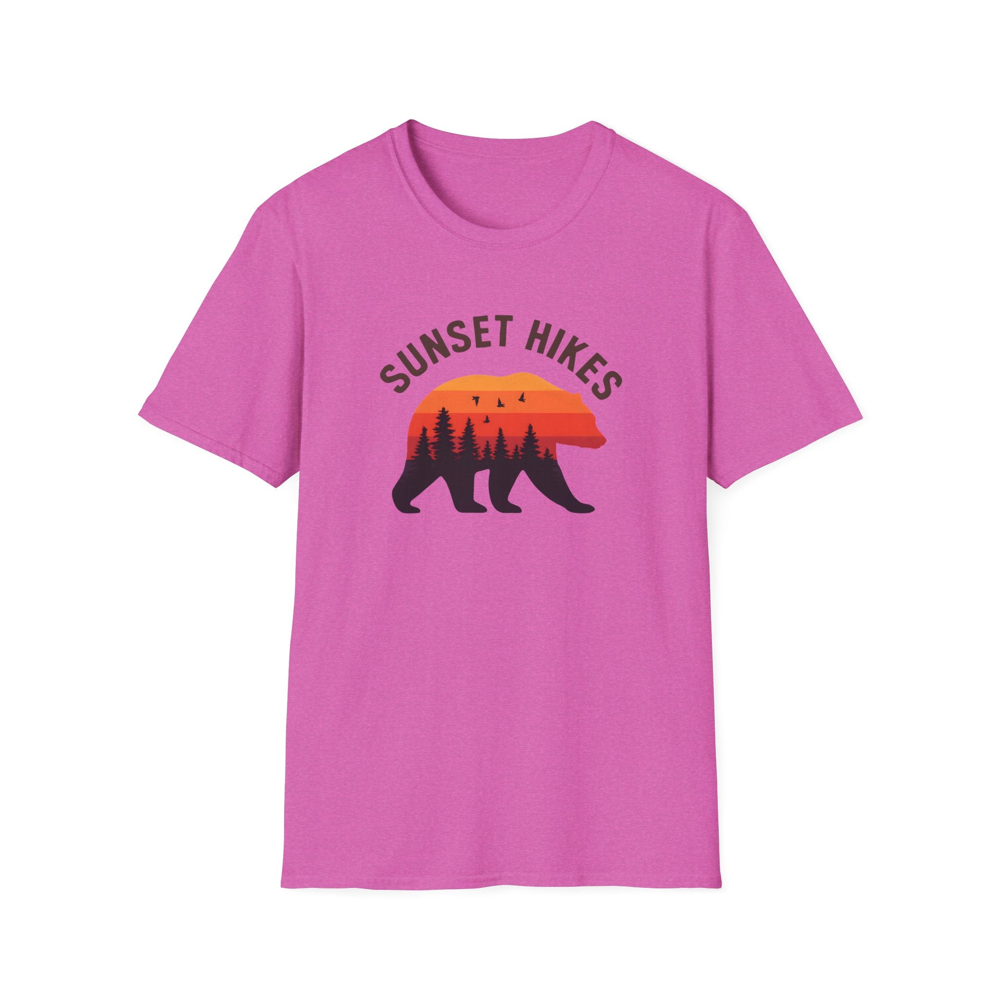 Sunset Hikes T-Shirt — Bear Silhouette Mountain Sunset Tee